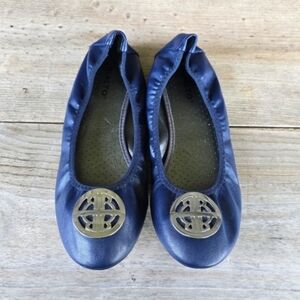 Rialto NEW!! Sydney Navy Blue, Vegan Leather, Scrunch, Comfort Ballet Flats 9.5M